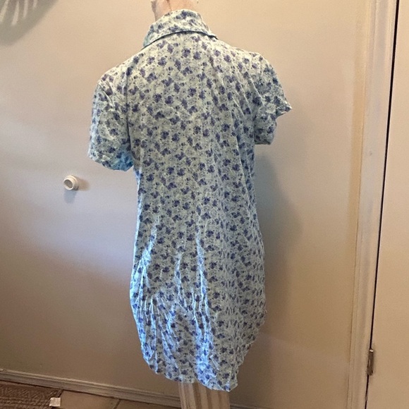 White Orchid Dream Knit SleepShirt Nightgown med #1 2pc shorts EUC - Picture 4 of 5